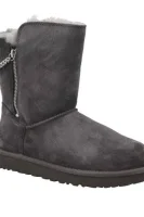 skórzane sniego batai w classic short sparkle zip UGG pilka