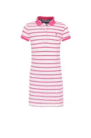 suknelė stripe polo marškinėliai Tommy Hilfiger rožinė