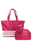 paplūdimio krepšys + kosmetinė Trussardi rožinė