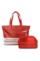 paplūdimio krepšys + kosmetinė Trussardi raudona