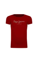 Marškinėliai HANA GLITTER | Regular Fit Pepe Jeans London raudona