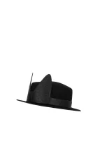 wełniany skrybėlė brim Karl Lagerfeld juoda