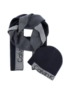 kepurė + šalikas power logo Calvin Klein tamsiai mėlyna