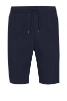 lniane šortai keen-shorts-w | tapered BOSS GREEN tamsiai mėlyna