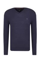 wełniany megztinis lambswool | regular fit Tommy Hilfiger tamsiai mėlyna