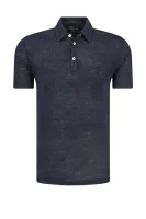 lniane polo marškinėliai | shaped fit Marc O' Polo tamsiai mėlyna