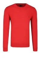 megztinis classic cotton cneck | regular fit Tommy Hilfiger raudona