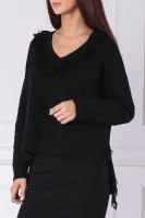 vilnonis megztinis | regular fit | su kašmyru TWINSET juoda