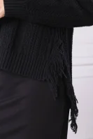 vilnonis megztinis | regular fit | su kašmyru TWINSET juoda