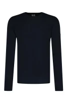 Vilnonis megztinis | Regular Fit EA7 tamsiai mėlyna