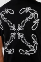 Marškinėliai BANDANA | Slim Fit OFF-WHITE juoda