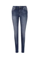 džinsai paillettes Versace Jeans mėlyna