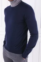 wełniany megztinis ff gg merino crew | regular fit Hackett London tamsiai mėlyna