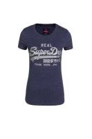 Marškinėliai Vntge Logo Flock Dot | Slim Fit Superdry mėlyna