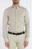 Lininė marškiniai H-HANK | Slim Fit BOSS BLACK alyvų