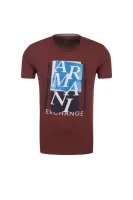 tėjiniai marškinėliai Armani Exchange bordinė
