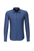 marškiniai edoslime BOSS ORANGE tamsiai mėlyna