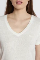 Lininis marškinėliai | Slim Fit Lacoste 	ekru	