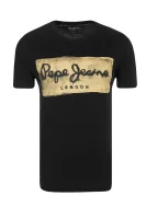 marškinėliai charing | slim fit Pepe Jeans London juoda