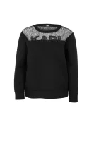 džemperis karl lace & neoprene sweat Karl Lagerfeld juoda
