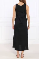 Lininė suknelė DKNY juoda