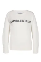 megztinis alpaca blend logo cr | loose fit | su vilnos priemaiša CALVIN KLEIN JEANS balta