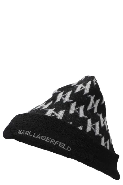 Vilnonė kepurė Karl Lagerfeld juoda
