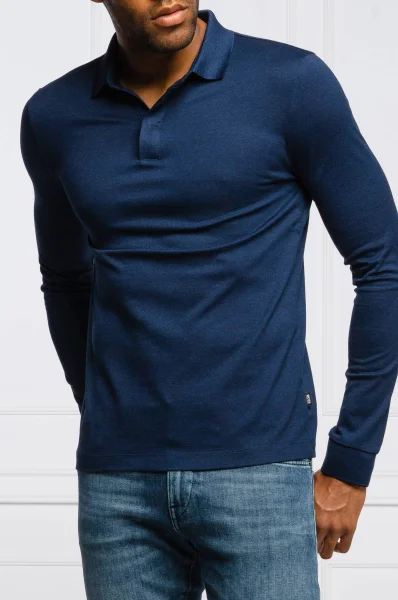 polo marškinėliai Pleins 15 | Slim Fit | mercerised BOSS BLACK tamsiai mėlyna