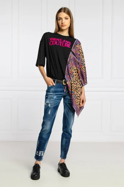 Marškinėliai | Oversize fit Versace Jeans Couture juoda