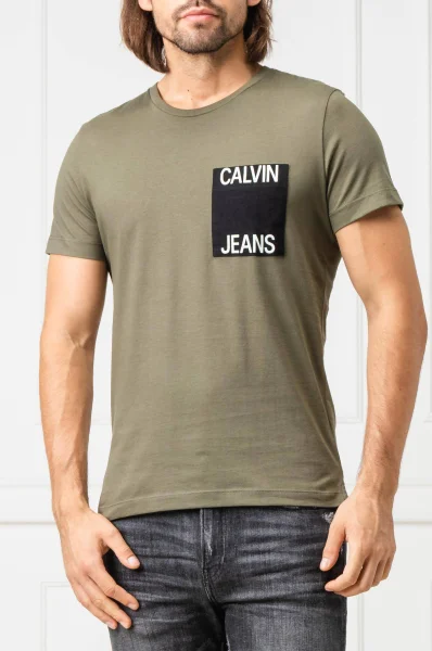 tėjiniai marškinėliai pocket | slim fit CALVIN KLEIN JEANS žalia