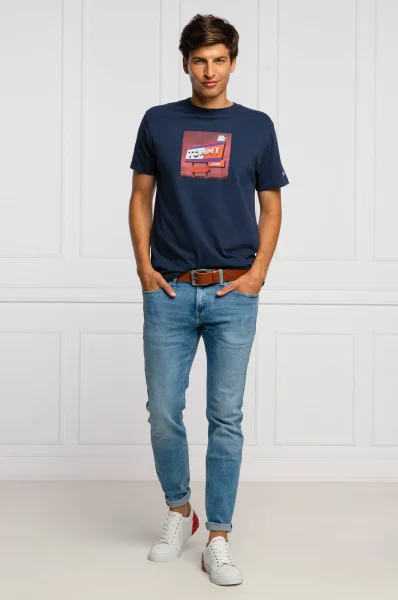 Marškinėliai | Regular Fit Tommy Jeans tamsiai mėlyna