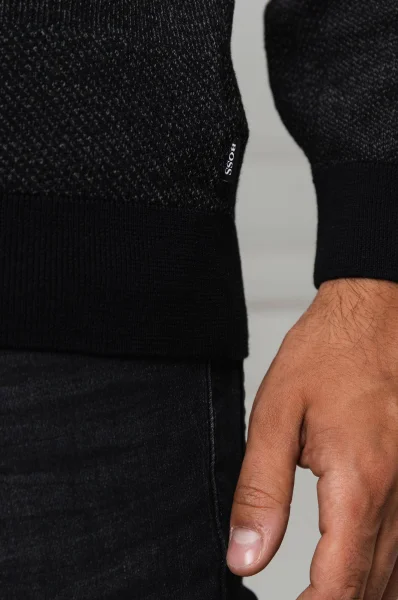 vilnonis megztinis bilivio | regular fit BOSS BLACK juoda
