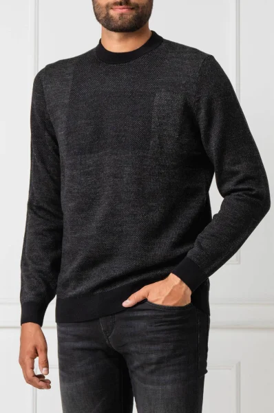vilnonis megztinis bilivio | regular fit BOSS BLACK juoda