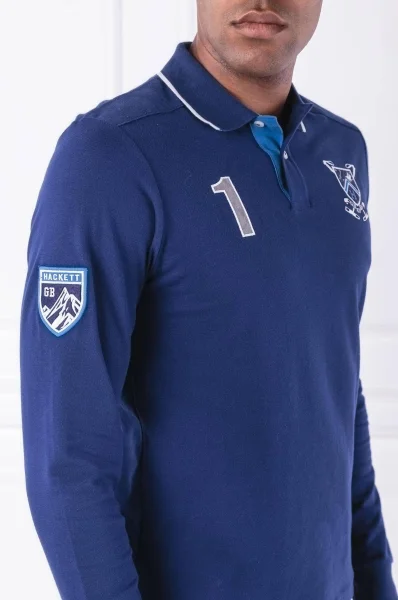 polo marškinėliai | slim fit Hackett London tamsiai mėlyna