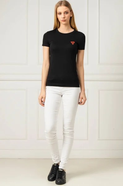 marškinėliai pop | slim fit GUESS juoda