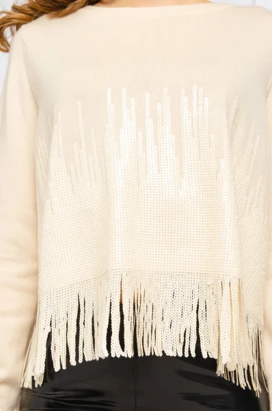 Vilnonis megztinis TRIAL | Loose fit | su kašmyru Pinko kreminė
