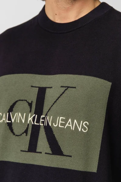 megztinis iconic monogram logo | regular fit CALVIN KLEIN JEANS juoda