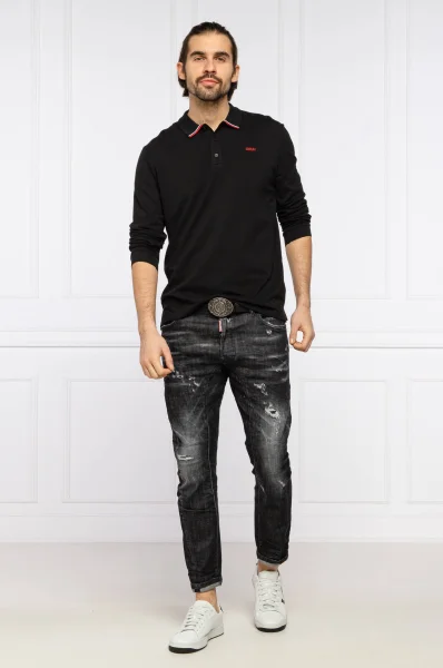 polo marškinėliai Donol211 | Regular Fit | pique HUGO juoda