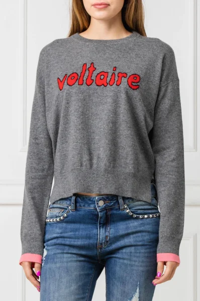 kaszmirowy megztinis loulou c | loose fit Zadig&Voltaire pilka