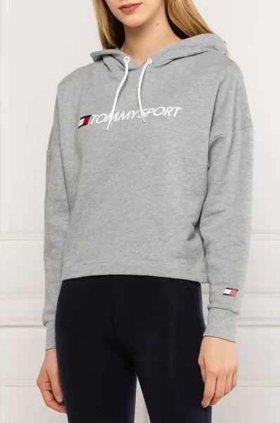 džemperis cropped logo | regular fit Tommy Sport pilka
