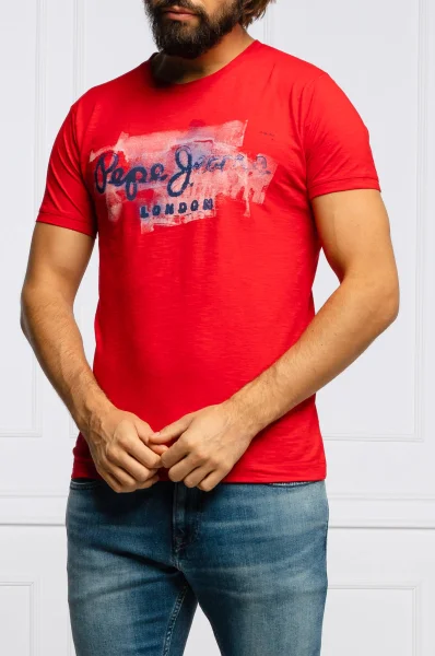 Marškinėliai GOLDERS | Tailored slim Pepe Jeans London raudona