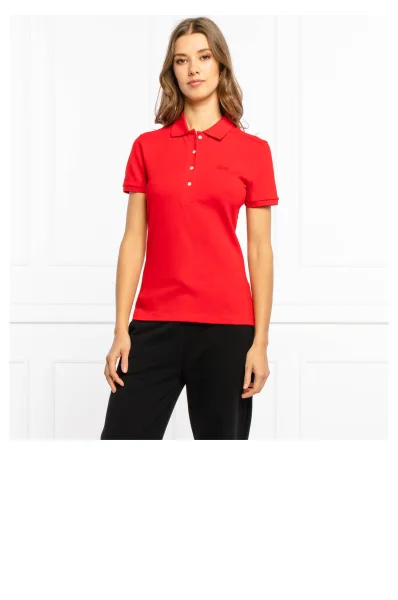 polo marškinėliai | Slim Fit | pique Lacoste raudona