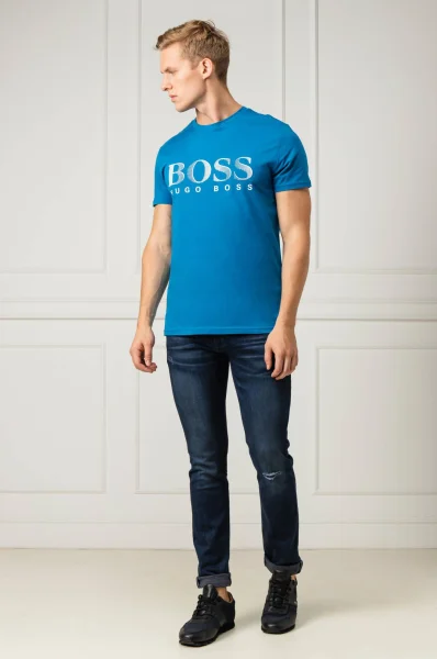 tėjiniai marškinėliai | regular fit BOSS BLACK mėlyna