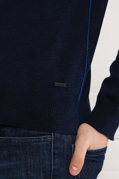 megztinis kabiro | slim fit BOSS ORANGE tamsiai mėlyna