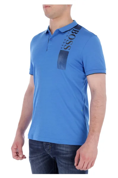 polo marškinėliai pl-tech | slim fit BOSS GREEN mėlyna