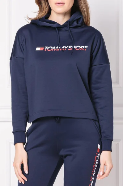 džemperis cropped vertical logo | regular fit Tommy Sport tamsiai mėlyna