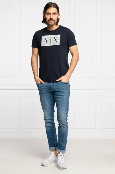Marškinėliai | Slim Fit Armani Exchange tamsiai mėlyna