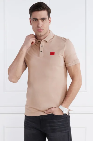 Polo marškinėliai marškinėliai marškinėliai Dereso232 | Slim Fit | pique HUGO smėlio