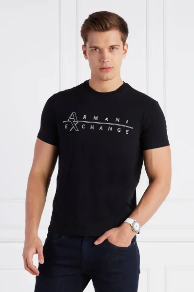 Marškinėliai | Slim Fit Armani Exchange juoda