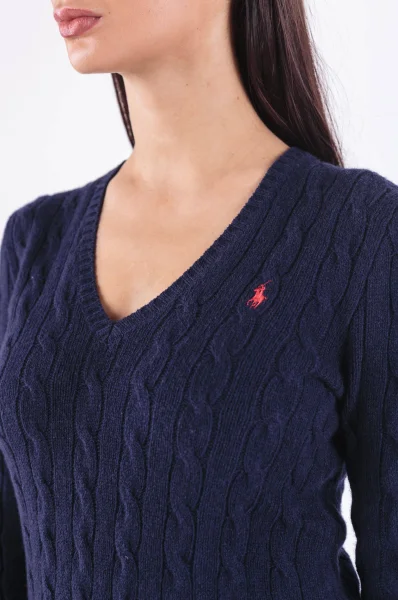 wełniany megztinis | regular fit POLO RALPH LAUREN tamsiai mėlyna
